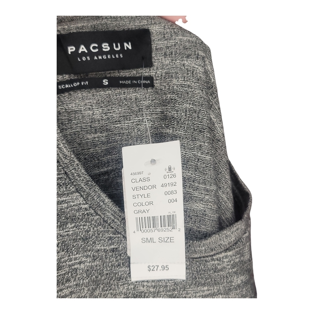 🏈*NWT* PACSUN - Small Gray Heather Longsleeve Tee - Picture 4 of 5